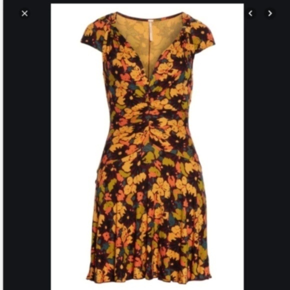 NWT Free People Floral Drop Waist Flounce Dress - Picture 4 of 7